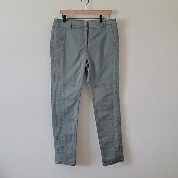 Chico's Pants - Chico's Utility Green Brooke Seamed Regular Slim Leg Twill Pants Size 8
